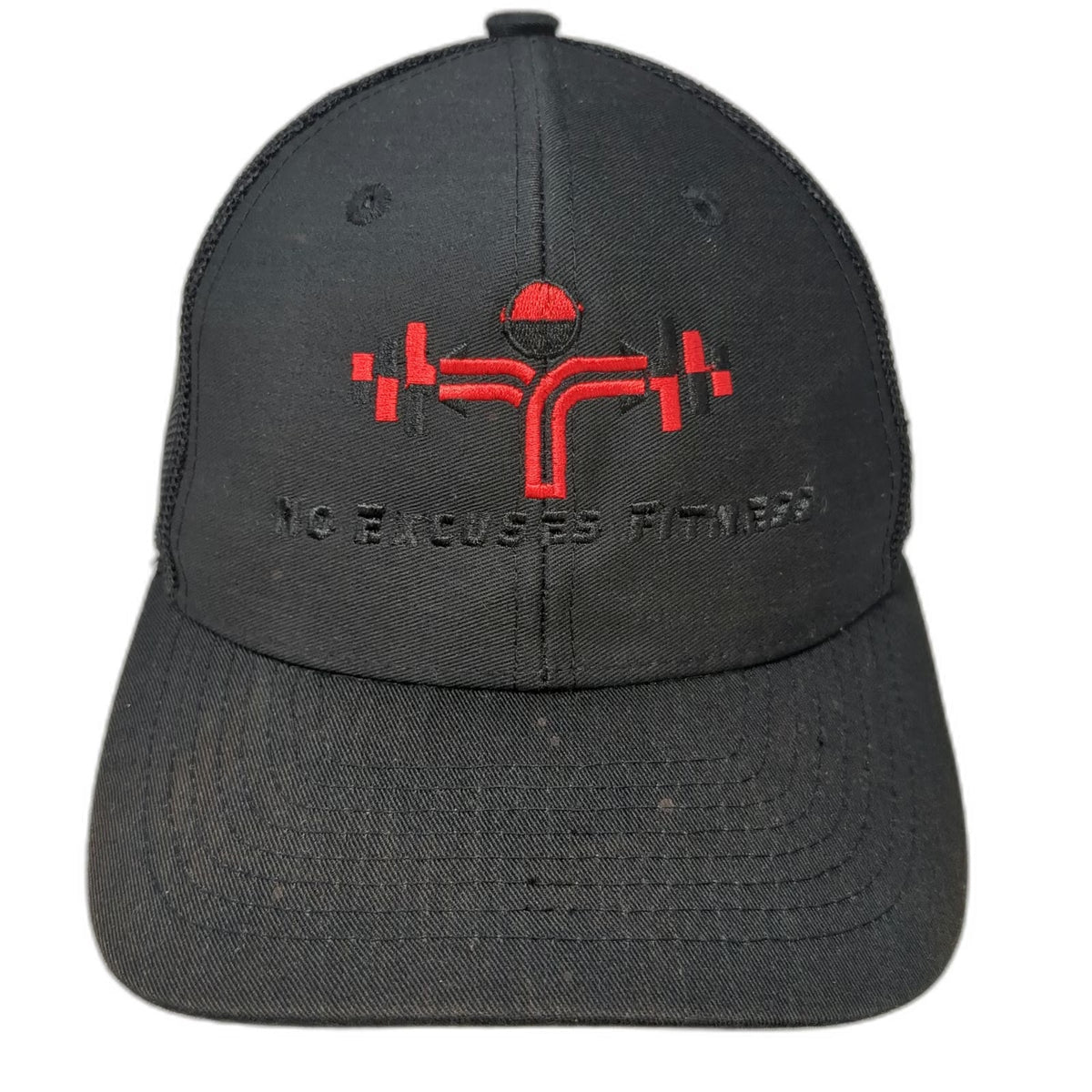 Trucker Hat Black One Size No Excuses Fitness Gym Workout Mesh Snapback Hat