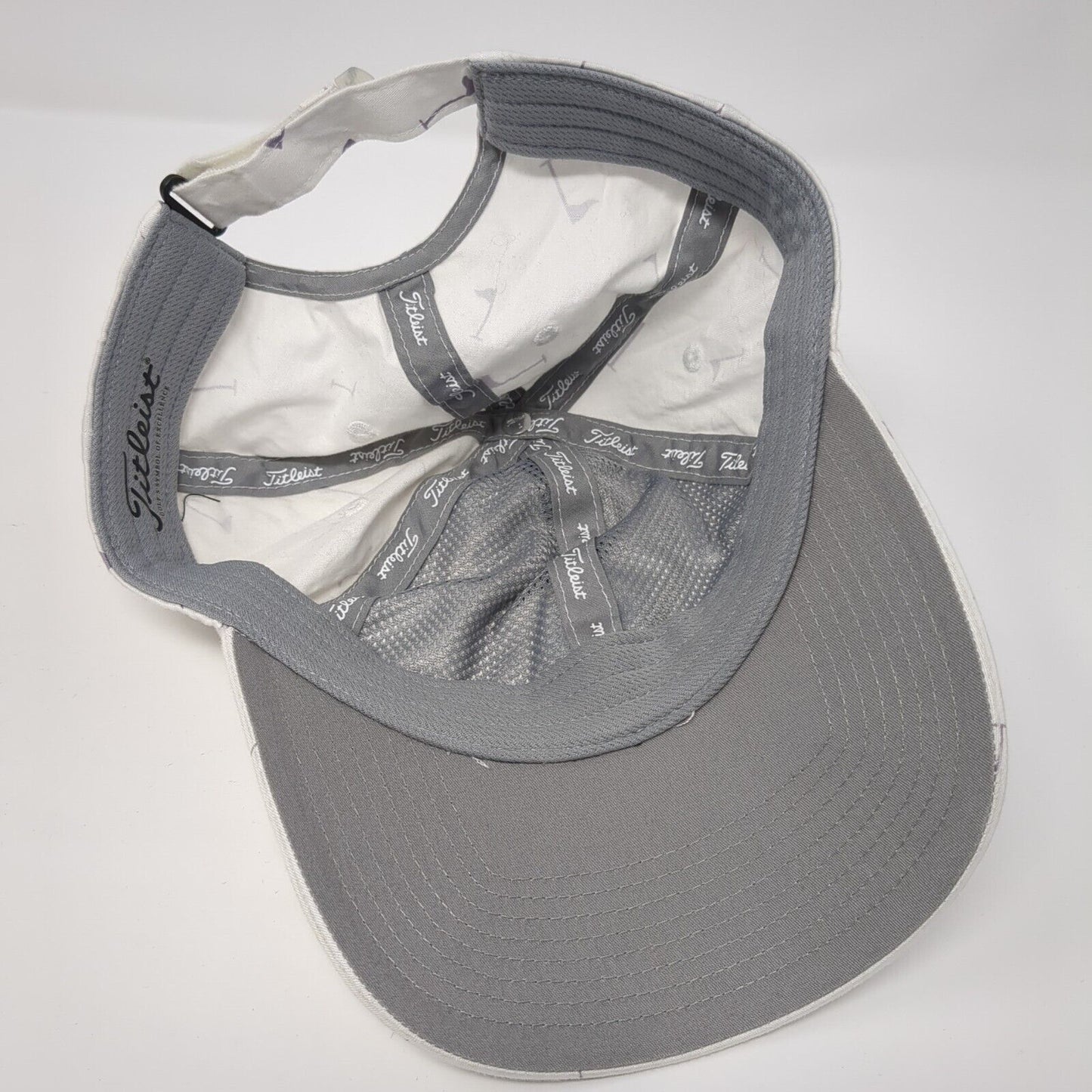 Titleist Strapback Hat White One Size Adjustable Golf Flag 6 Panel