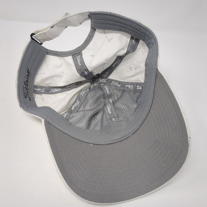 Titleist Strapback Hat White One Size Adjustable Golf Flag 6 Panel