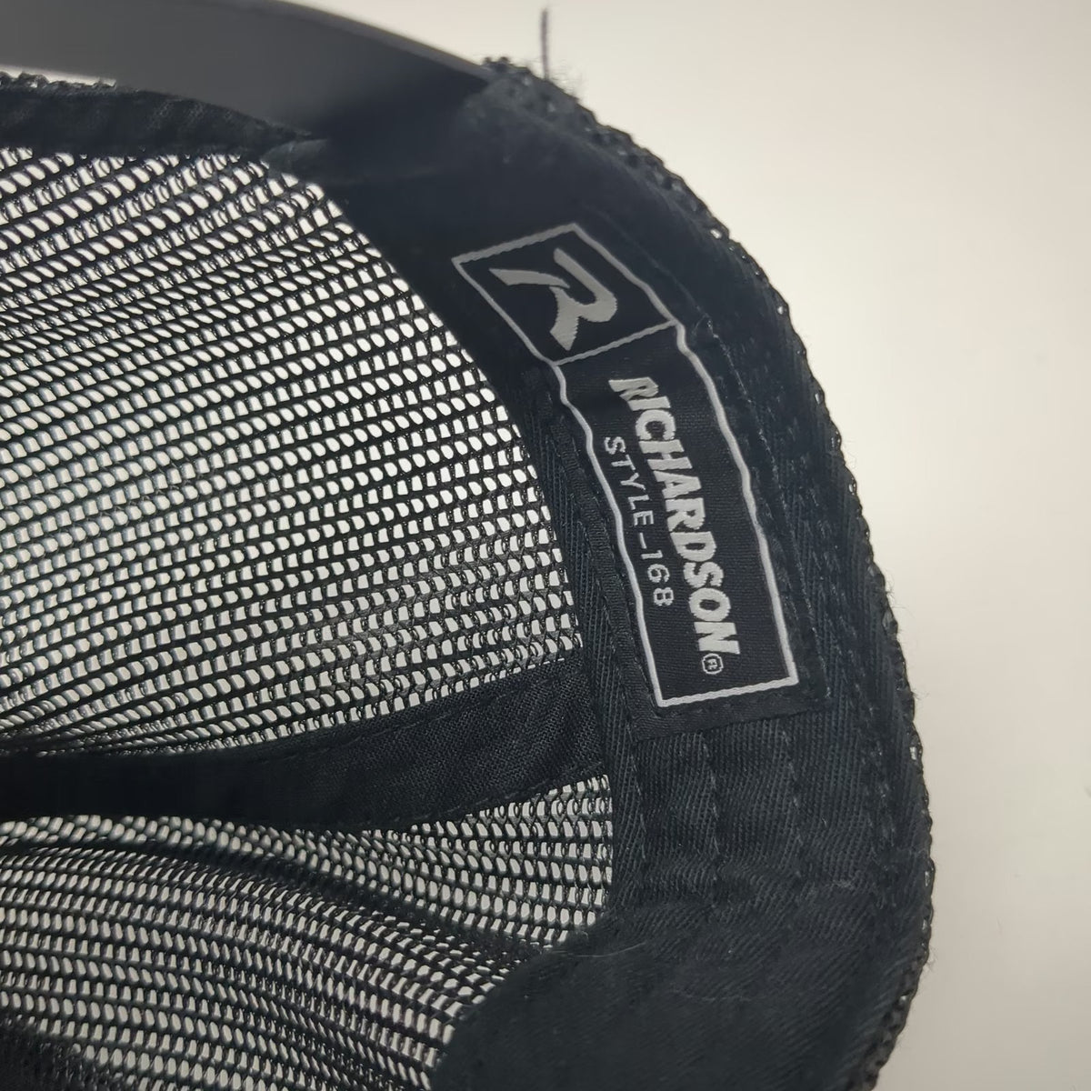 Richardson Trucker Hat Black One Size Dynamic Aviation Mesh Back Logo Snapback