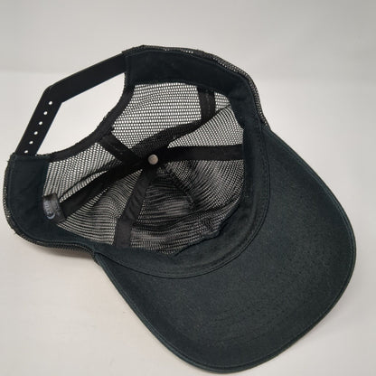 Zyia Active Patch Snapback Trucker Hat Black One Size Solid Mesh Back