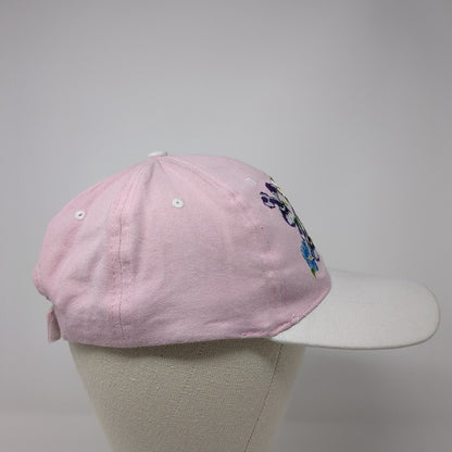 Alaska Strapback Hat Pink One Size Adjustable Embroidered Flower 6 Panel