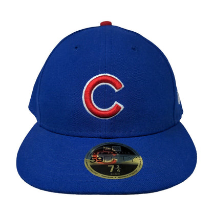 New Era Men's 59Fifty Fitted Hat Blue Size 7 3/4 Chicago Cubs Embroidered Logo