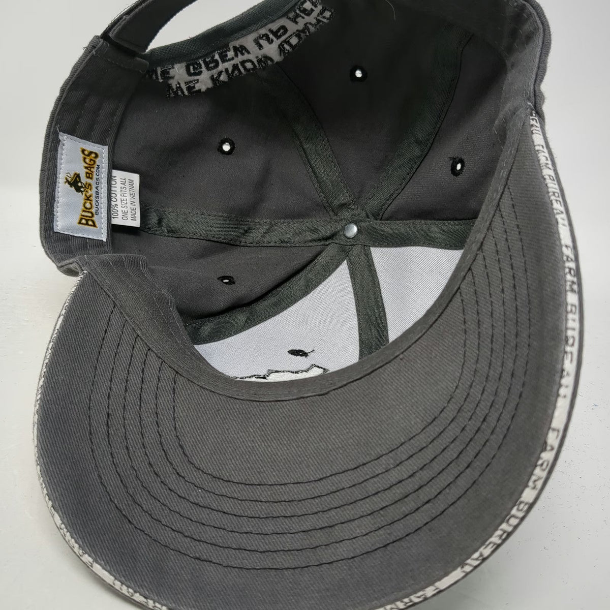 Buck's Bags Baseball Cap Gray One Size Idaho Farm Bureau Insurance Logo Hat