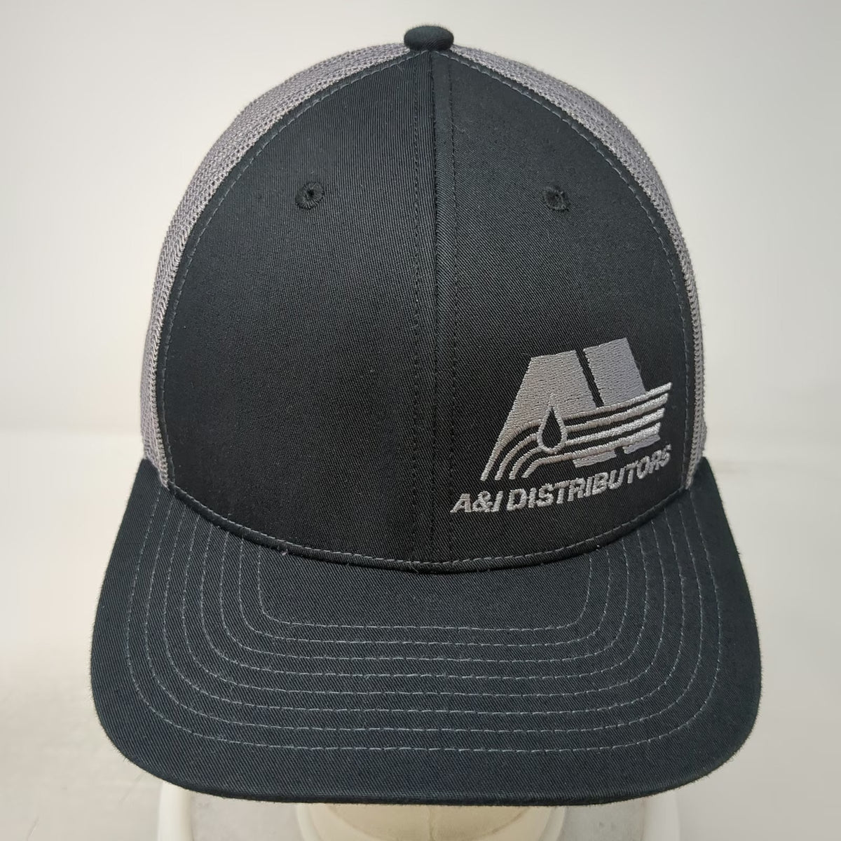 Richardson 112 Trucker Hat Black Gray One Size A&I Distributors Snapback Mesh