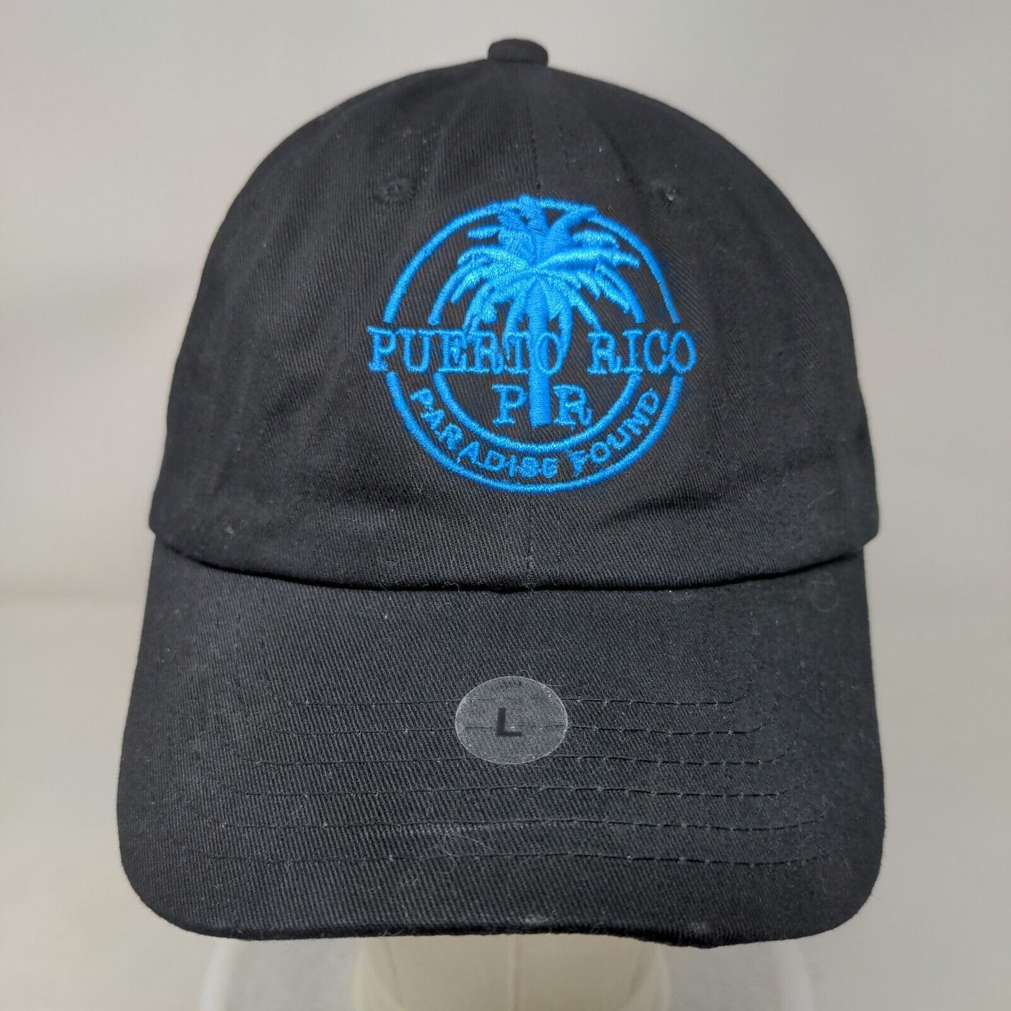 Puerto Rico Paradise Found Slideback Hat Black One Size Embroidered