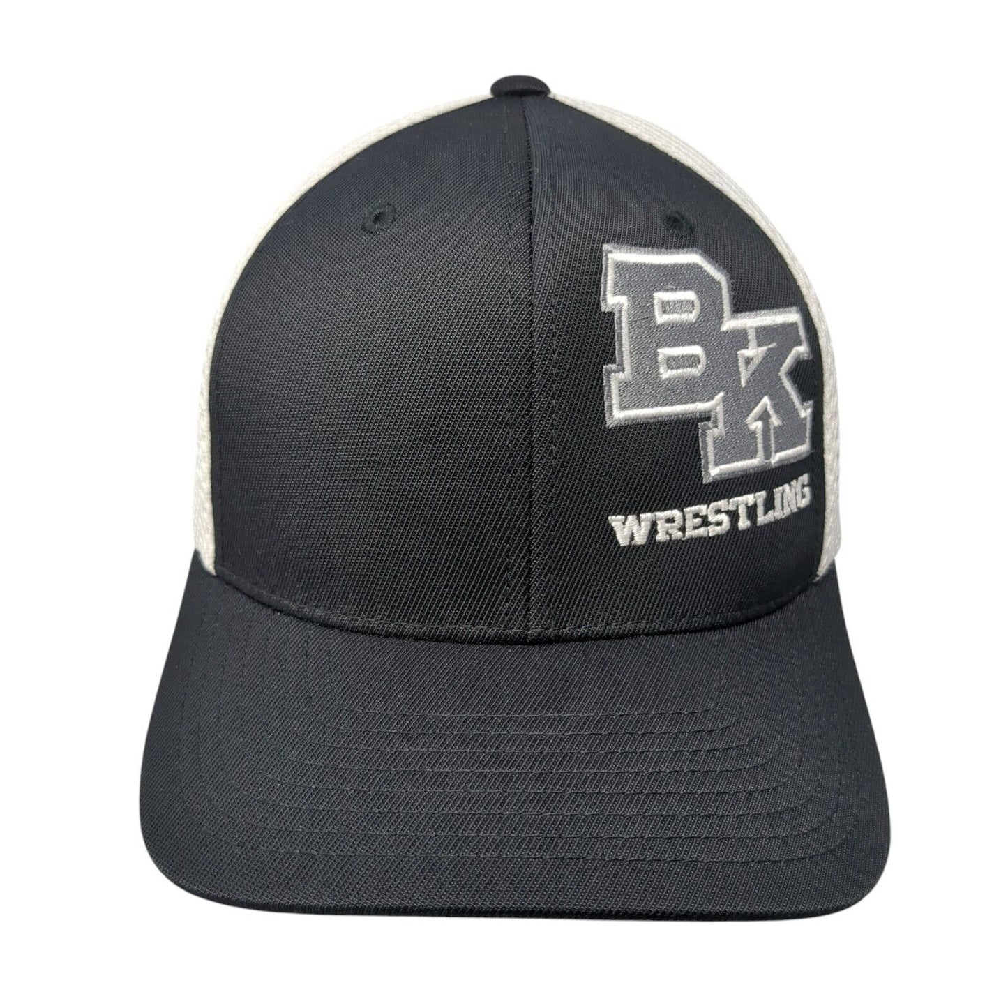 BK Wrestling Fitted Mesh Back Hat Black L-XL Flexfit Yupoong Embroidered