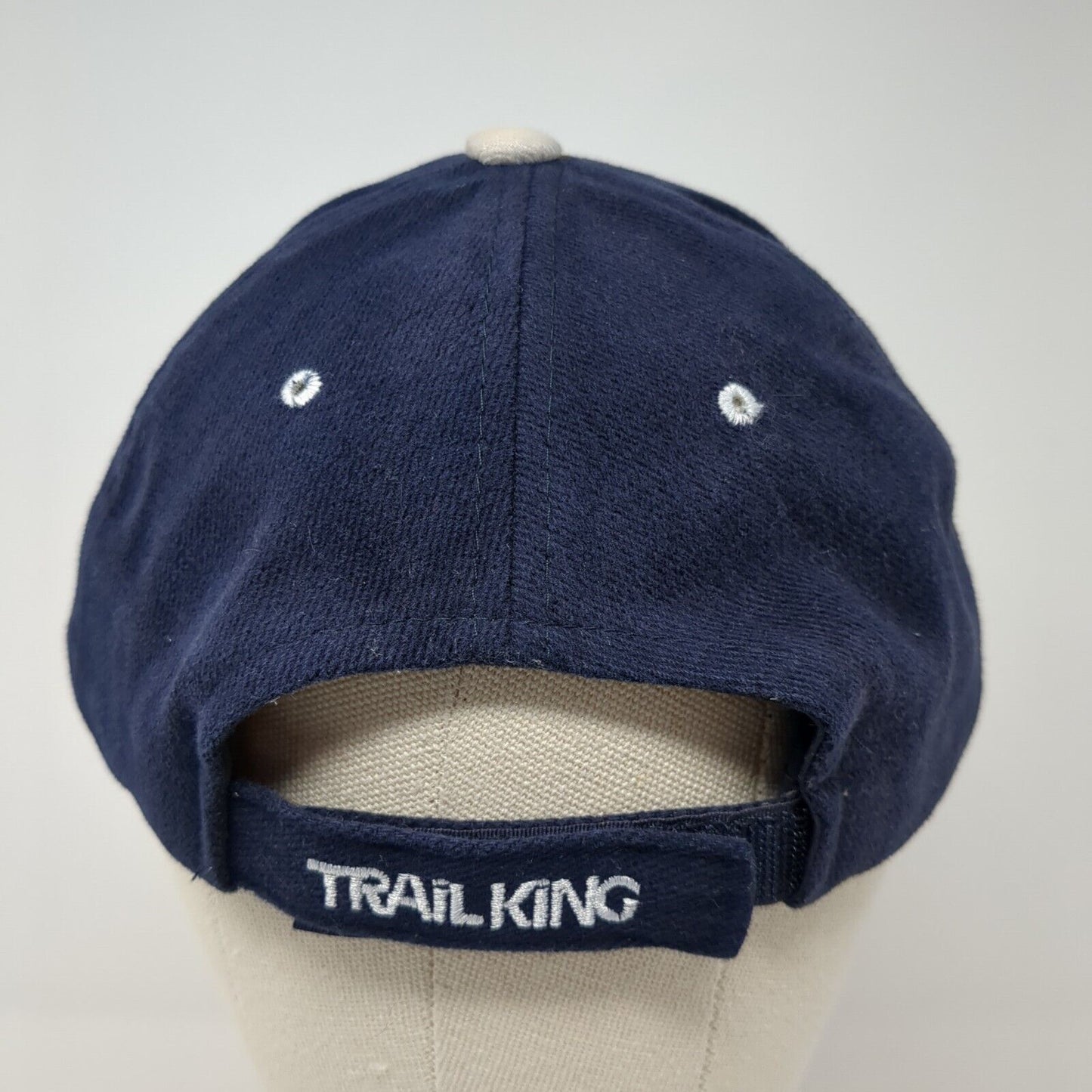 Trail King Strapback Hat Blue One Size Adjustable Embroidered Patriotic Cotton