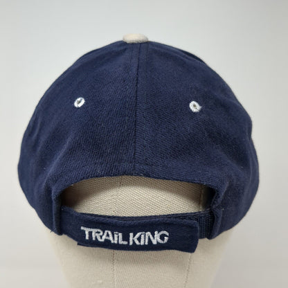 Trail King Strapback Hat Blue One Size Adjustable Embroidered Patriotic Cotton