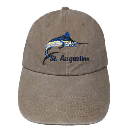 BJR Classic Headwear Men's Strapback Hat Tan Embroidered St. Augustine FL Logo