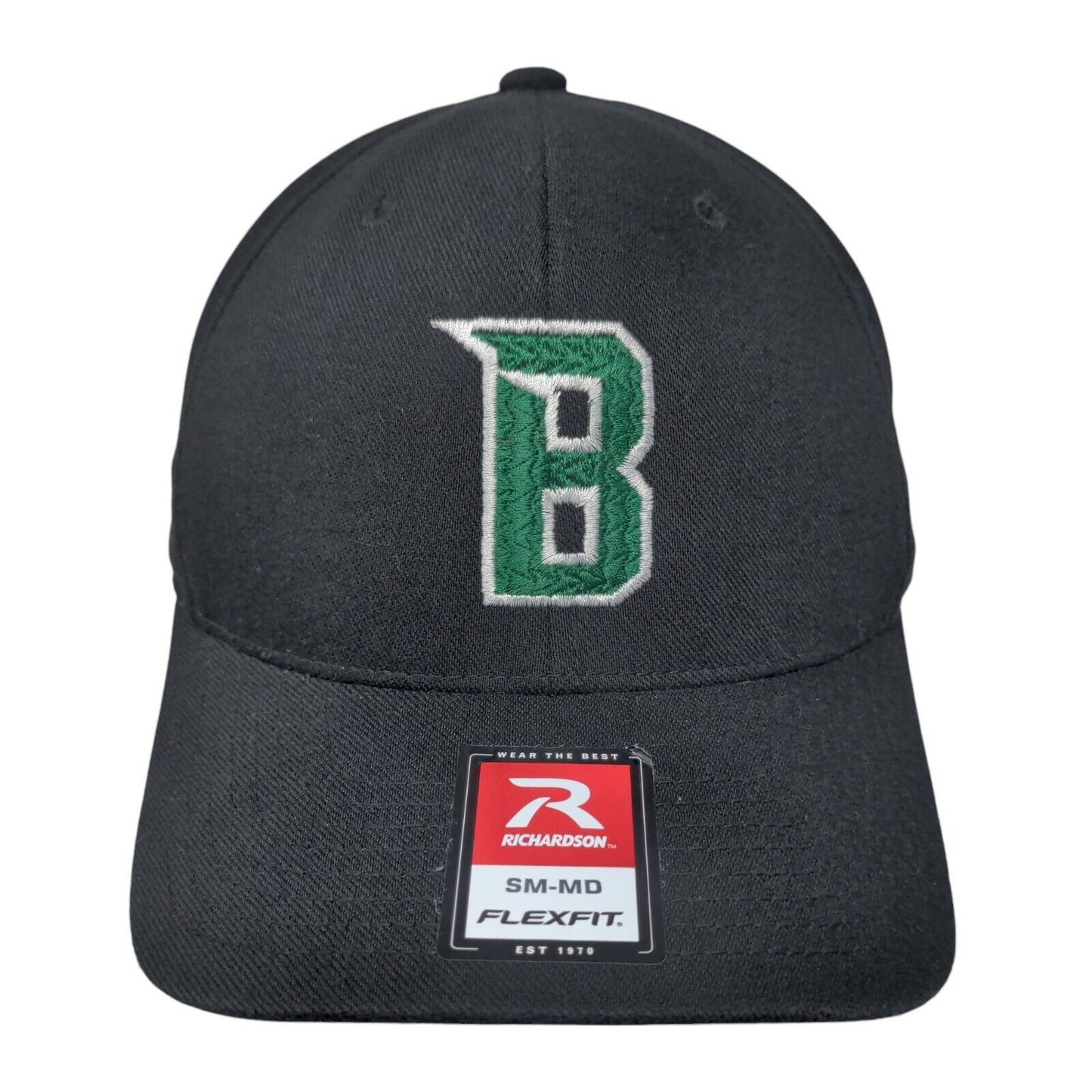 Letter B Fitted Hat Black Small-Medium Embroidered Flexfit Richardson