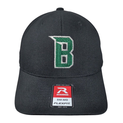 Letter B Fitted Hat Black Small-Medium Embroidered Flexfit Richardson