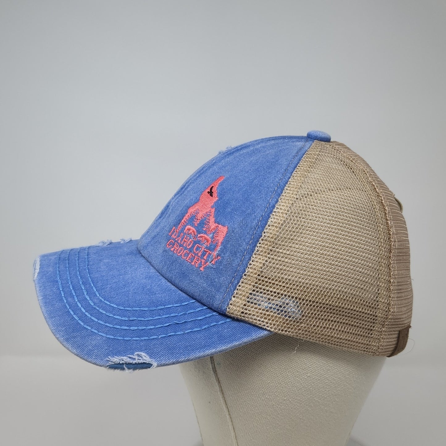 Idaho City Grocery Trucker Hat Multicolor OS Adjustable Distressed Mesh Back