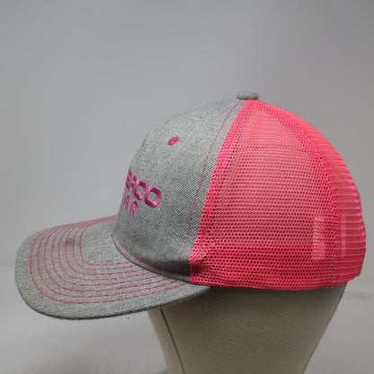 Powerco Solar Trucker Hat Gray Pink One Size Mesh Back Snapback Contrast Stitch