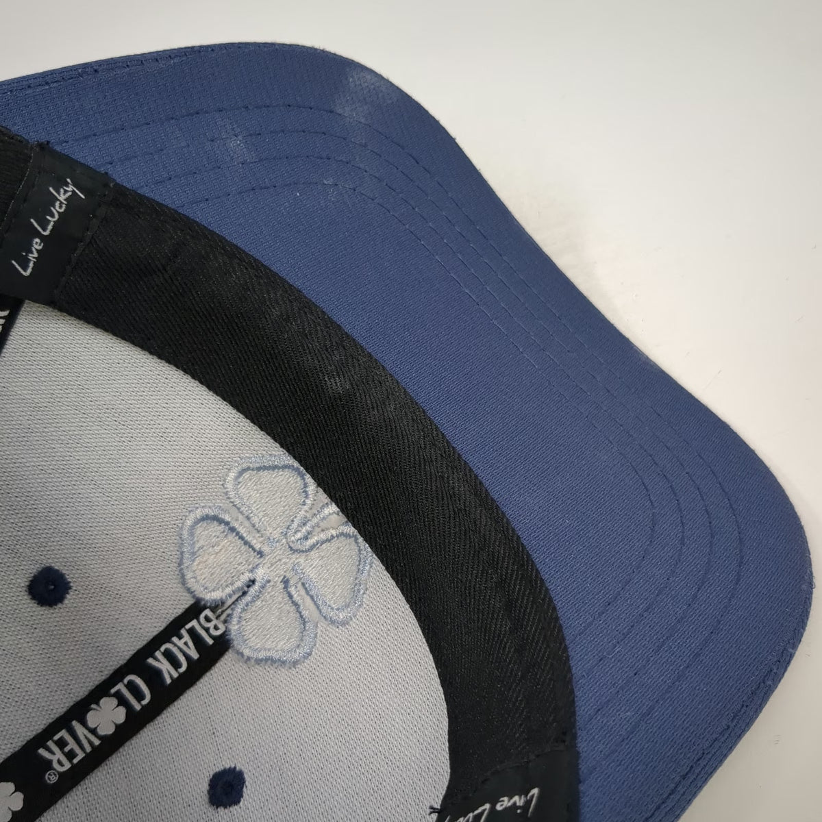 Black Clover Baseball Cap Blue M Clover Live Lucky Stretch Fit Textured Hat
