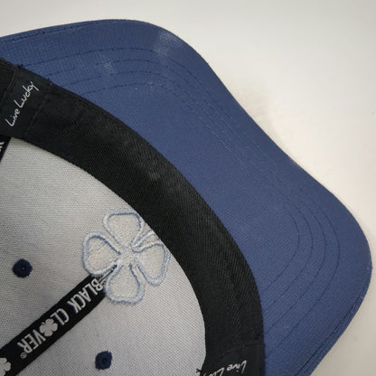 Black Clover Baseball Cap Blue M Clover Live Lucky Stretch Fit Textured Hat