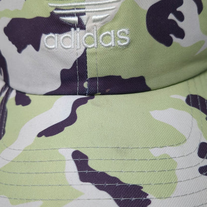adidas Baseball Cap Green White Purple Camo Trefoil Logo One Size Slideback Hat