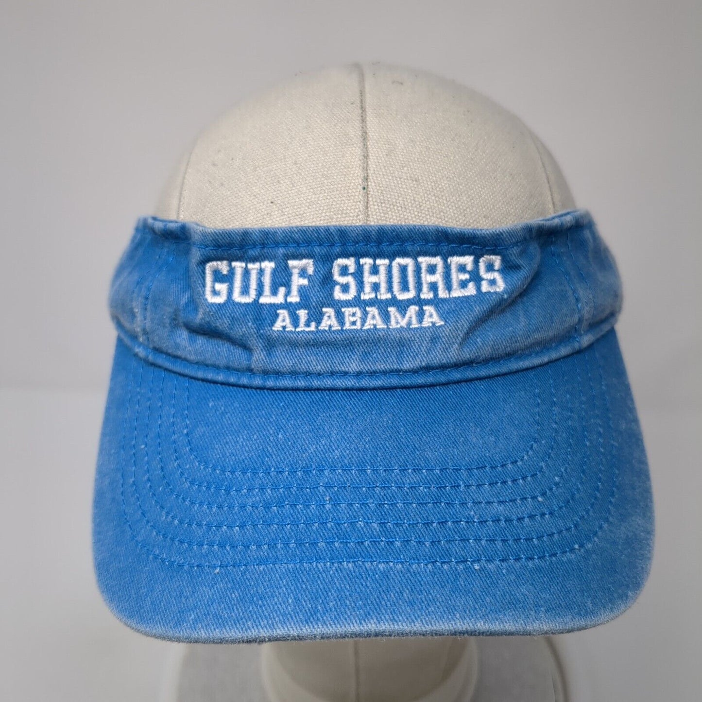 Gulf Shores Alabama Strapback Sun Visor Hat Blue One Size Adjustable Kaufman