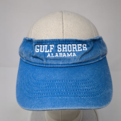 Gulf Shores Alabama Strapback Sun Visor Hat Blue One Size Adjustable Kaufman
