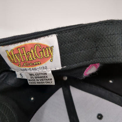 BB Pink Ribbon Cancer Awareness Fitted Hat Black Small Embroidered MyHatGuy.com