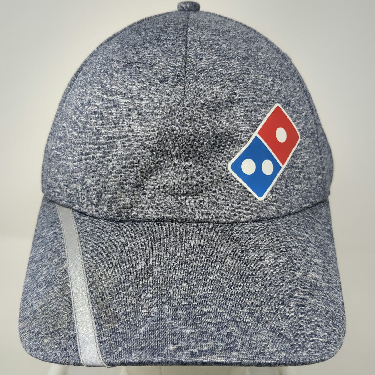 Domino's Pizza Baseball Cap Blue OSFM Reflective Stripe Strapback Hat Heathered