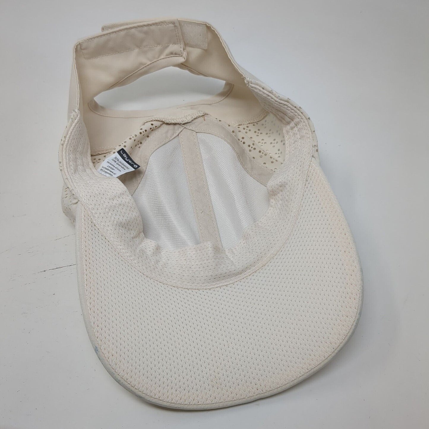Layer Ponyback Strapback Hat Tan One Size Adjustable Breathable Blank 6 Panel