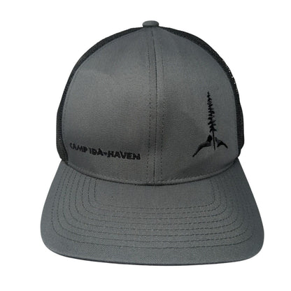 Camp Ida-Haven Snapback Mesh Back Trucker Hat Gray One Size Adjustable