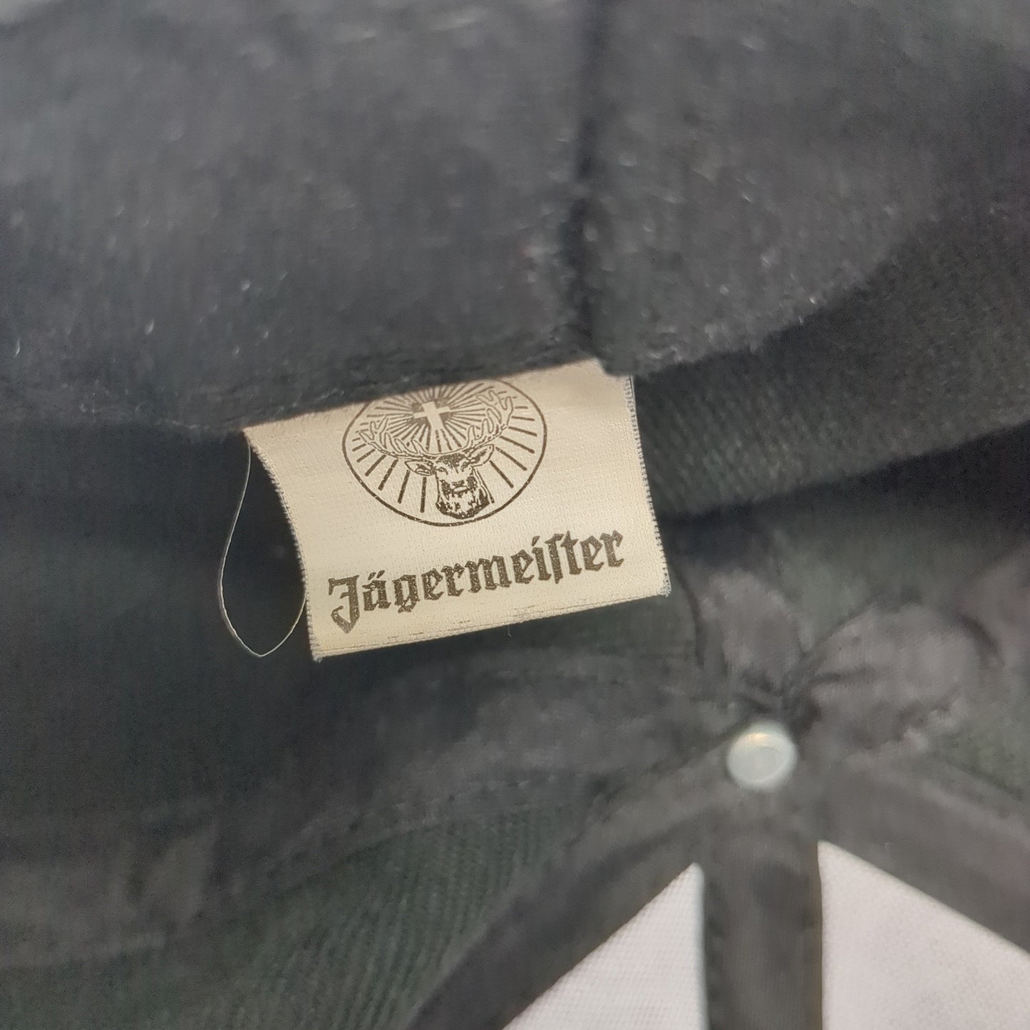Jägermeister Fitted Hat Black Medium Embroidered Logo Solid 6 Panel