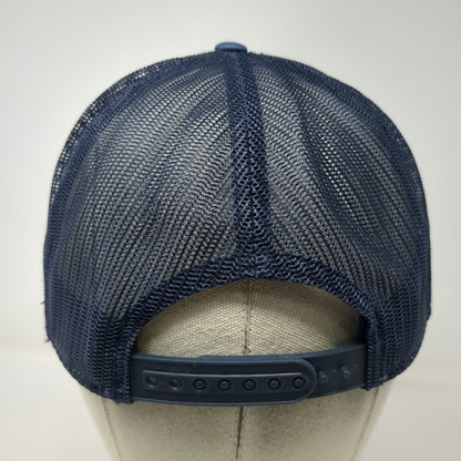 Trucker Hat Blue One Size Mesh Snapback House Tree Graphic Flat Bill 7 Panel