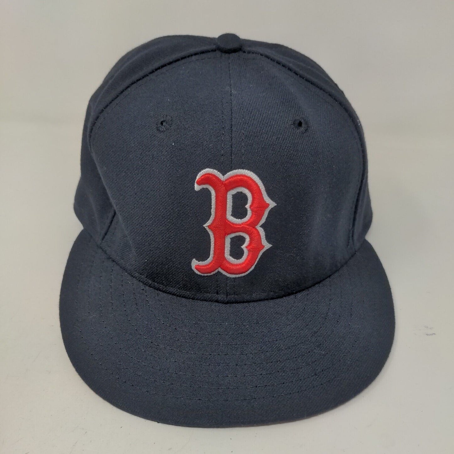 New Era Men's Fitted Hat Blue Size 6 7/8 Embroidered Boston Red Sox MLB 59Fifty