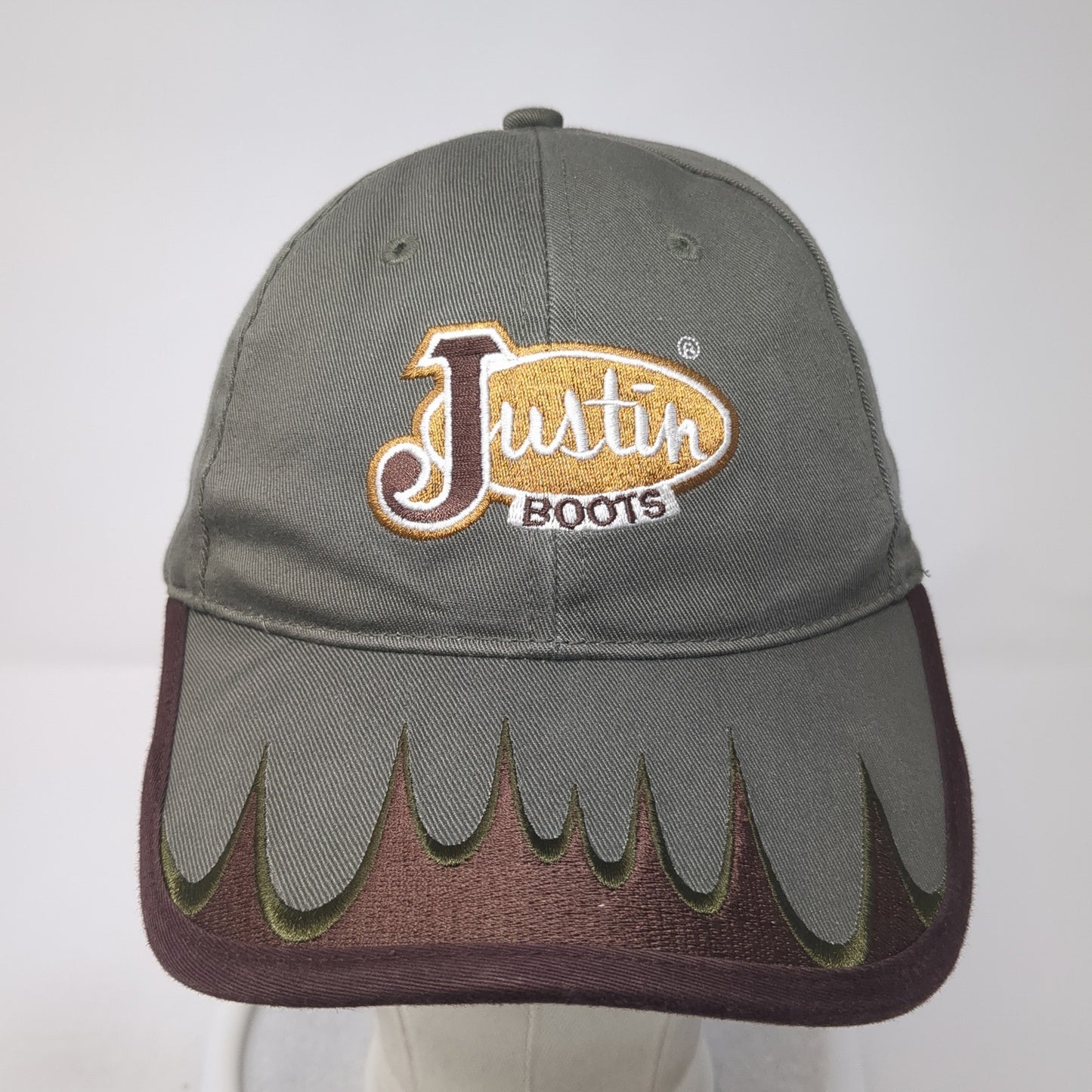 Justin Boots Strapback Hat Brown One Size Adjustable Embroidered Outdoor