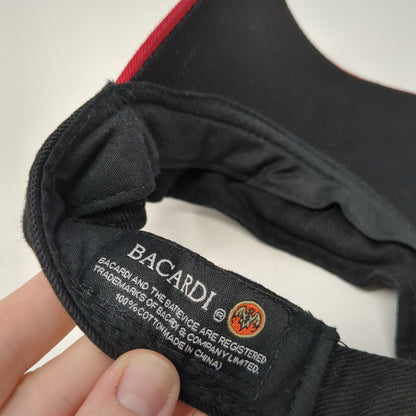 Bacardi Strapback Sun Visor Hat Black One Size Adjustable Colorblock