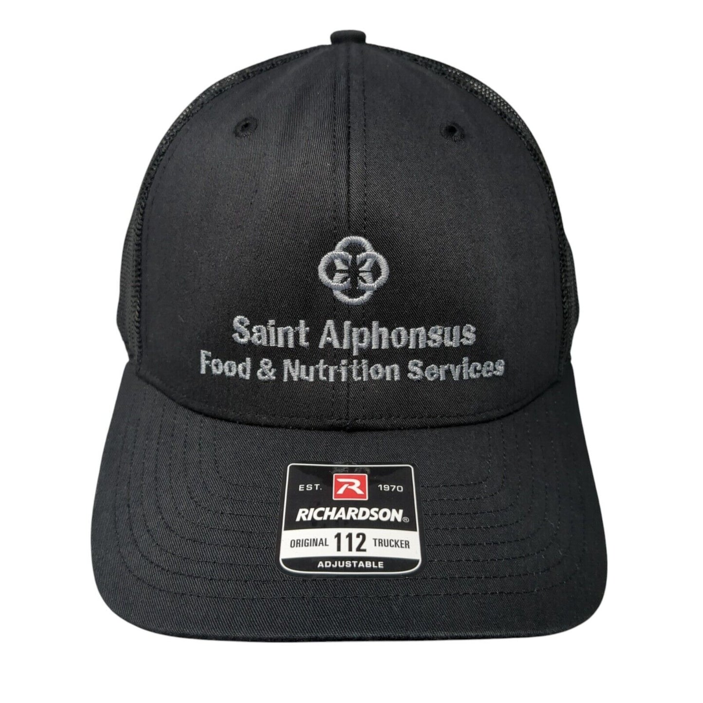 Saint Alphonsus Snapback Mesh Back Trucker Hat Black One Size Solid