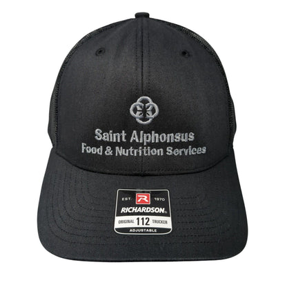 Saint Alphonsus Snapback Mesh Back Trucker Hat Black One Size Solid