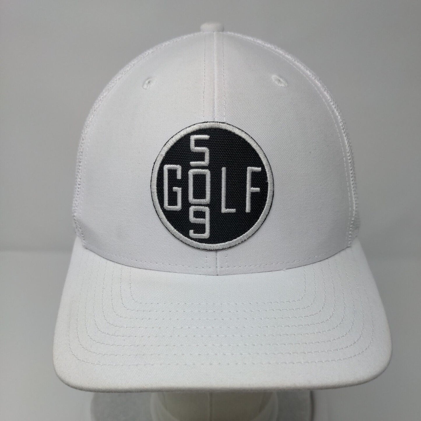 Golf Patch Snapback Mesh Back Trucker Hat White One Size Richardson