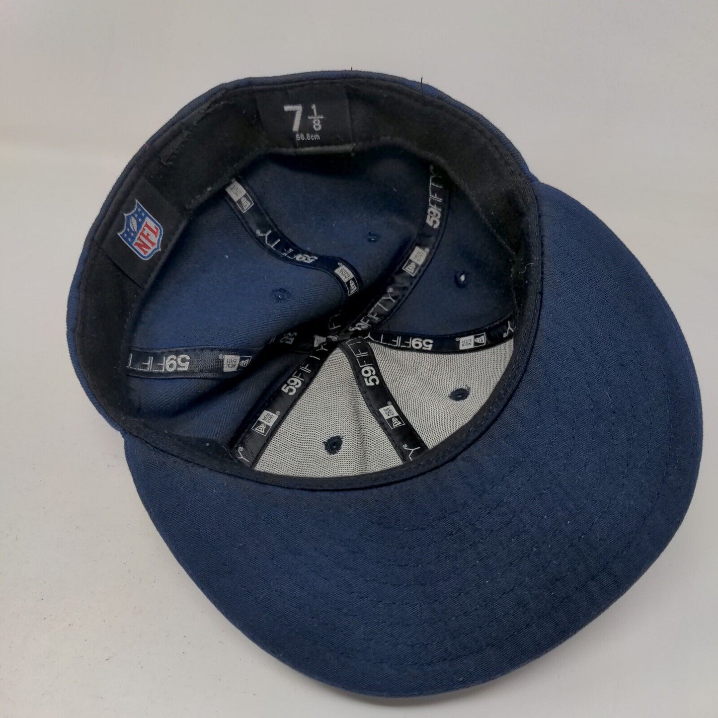 New Era Men's Fitted Hat Blue 7 1/4 Embroidered Dallas Cowboys Logo 59Fifty Logo