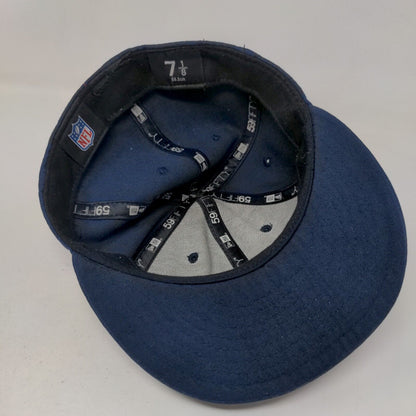 New Era Men's Fitted Hat Blue 7 1/4 Embroidered Dallas Cowboys Logo 59Fifty Logo