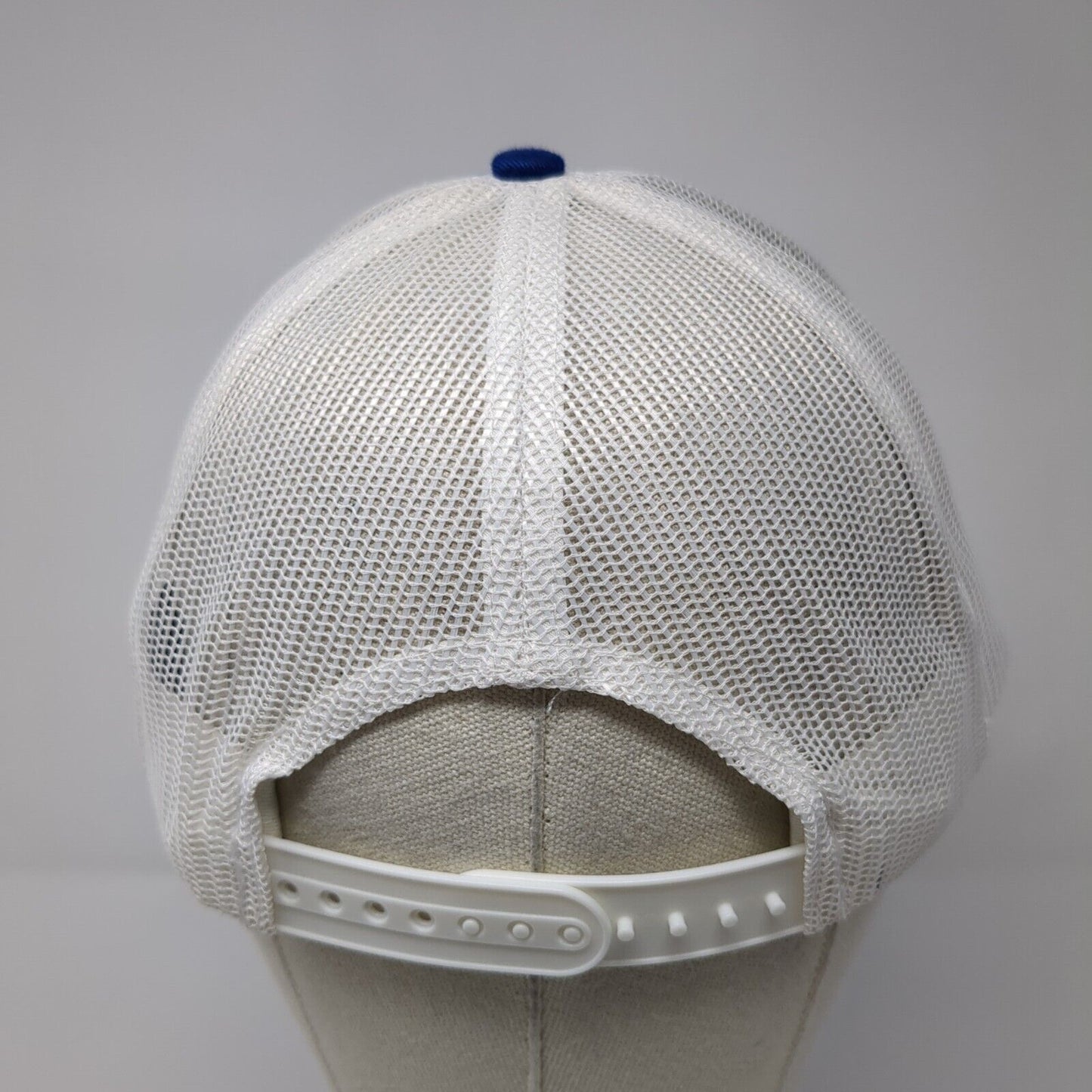 BUNZL Snapback Trucker Hat Blue One Size Adjustable Mesh Back Port Authority