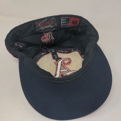 Pit Bull Men's Fitted Hat Blue Red Embroidered A Big Logo 100% Acrylic