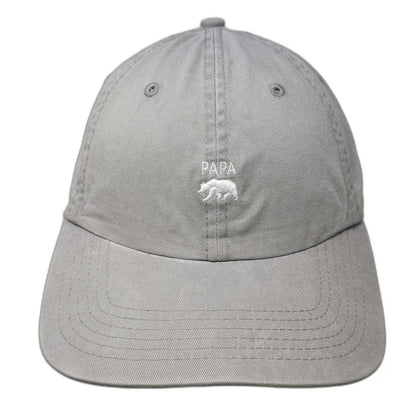 Wembley Baseball Cap Black One Size Papa Bear Embroidered Hat Slideback Cotton