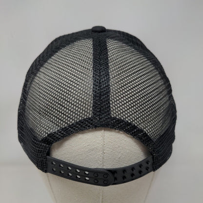 Broken Trust Snapback Trucker Hat Black OS Embroidered Distressed Mesh Back