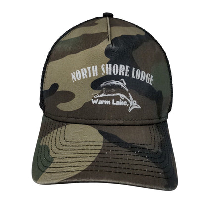 North Shore Lodge Warm Lake ID Snapback Trucker Hat Camouflage OSFM New Era