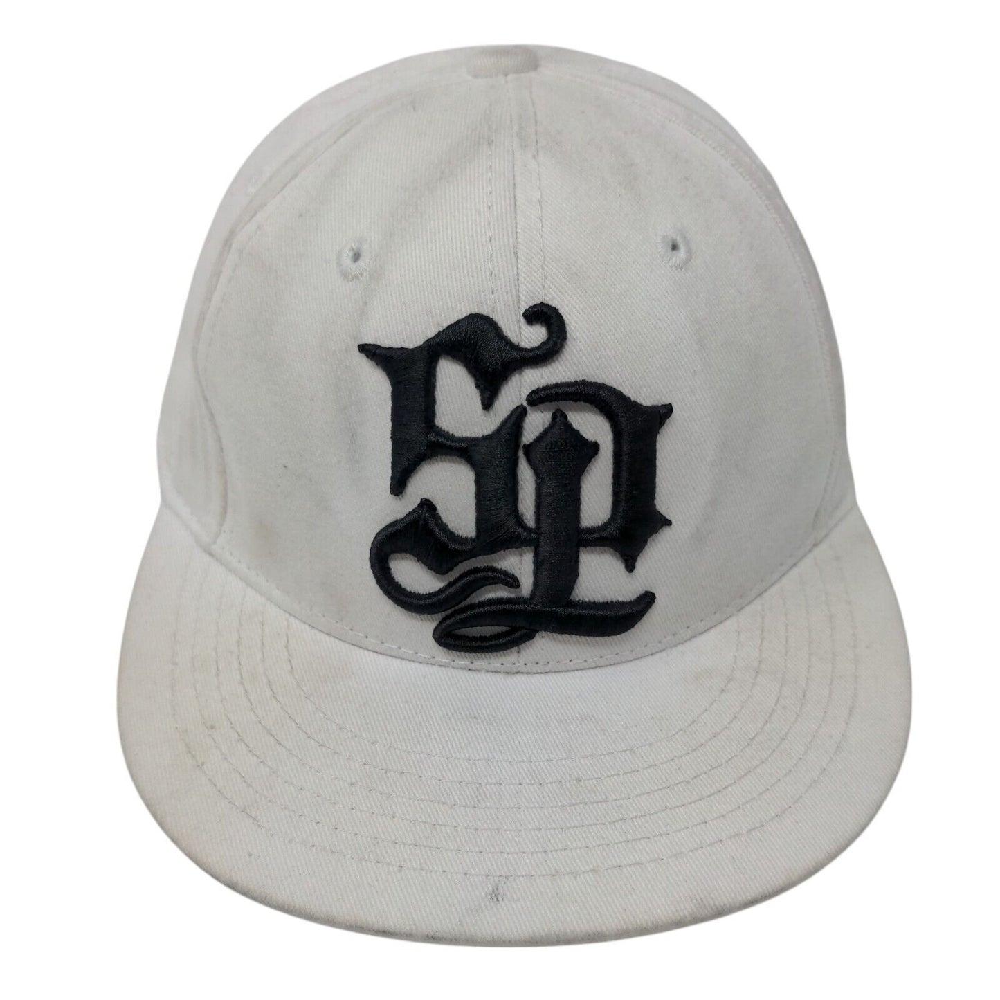SP Southpole Boys Fitted Hat White Size 6 5/8 Embroidered 6 Panel Cotton