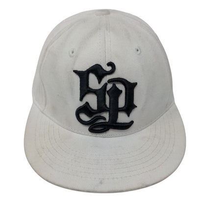 SP Southpole Boys Fitted Hat White Size 6 5/8 Embroidered 6 Panel Cotton