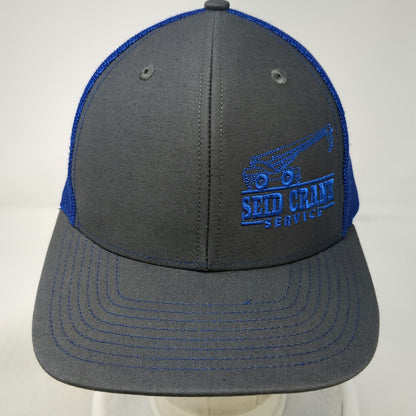 Richardson Trucker Hat Gray Blue One Size Mesh Snapback Seid Crane Service