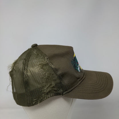 Bass Pro Shops Snapback Mesh Back Trucker Hat Greenish-Brown OSFM Fishing