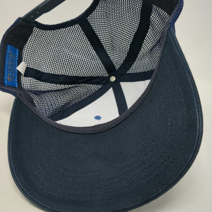 Costa Del Mar Trucker Hat Blue One Size Snapback Mesh Back Striped Fishing Hat
