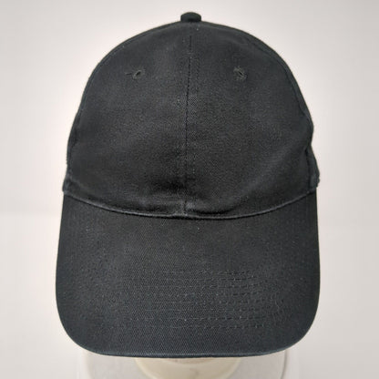 Unbranded Strapback Hat Rich Black One Size Solid Adjustable Blank