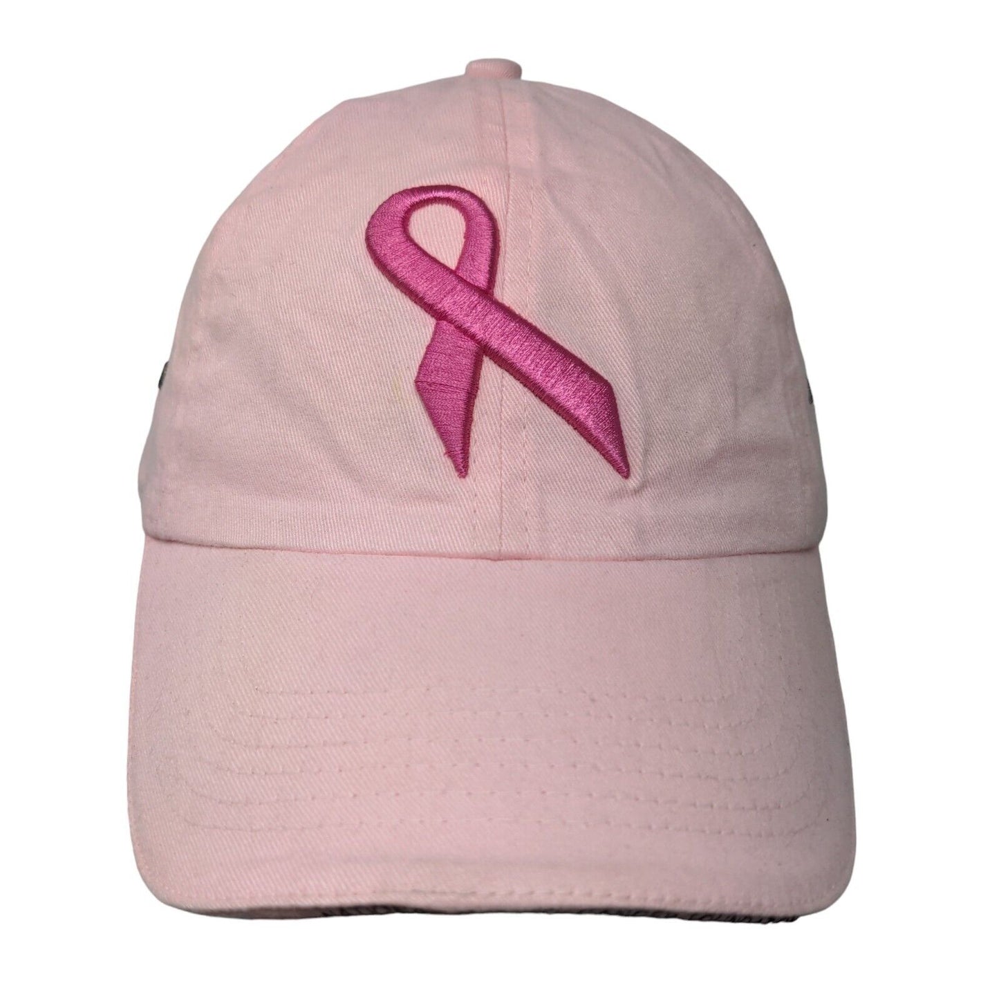Breast Cancer Awareness Pink Ribbon NBCF Strapback Hat Pink OSFM Embroidered