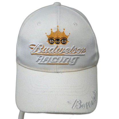 Budweiser Racing Baseball Cap White One Size Strapback Kenny Bernstein Crown Hat